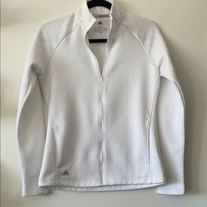Adidas|Women's Zigzag Patterned White Ski Jacket|Small|EUC